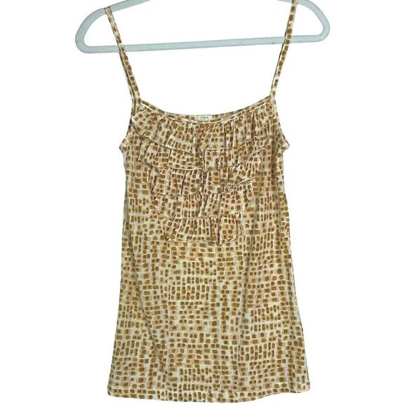 J.Crew Factory Tank Top Orange/White with Ruffle Detail size small - Picture 1 of 8
